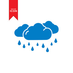 Rain icon vector. Weather icon illustration. Flat design style on