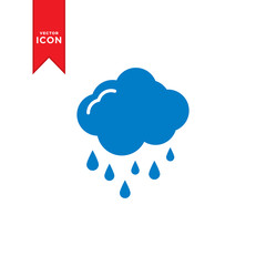 Rain icon vector. Weather icon illustration. Flat design style on