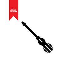 Screwdriver icon vector. Screwdriver tool service symbol. Flat design style on white background.