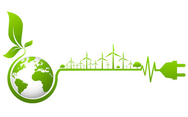 Ecology concept and Environmental ,Banner design elements for sustainable energy development, Vector illustration