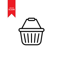 Shopping basket icon vector. Simple design on trendy icon.