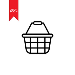 Shopping basket icon vector. Simple design on trendy icon.