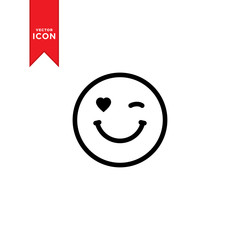 Smile face emoticon icon vector. Flat design style on trendy icon.