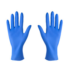Blue medical gloves isolated on white