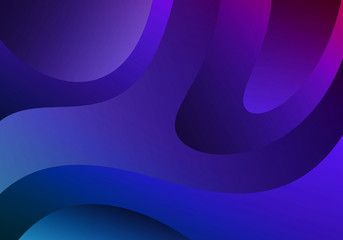 Abstract Blue and Purple Background with Waves. Vector Minimal Banner with Geometric Shapes and Gradients