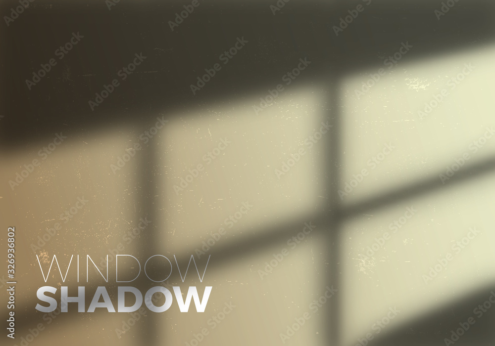 Poster vector transparent realostic shadow of window. decorative design element for collages. creative over