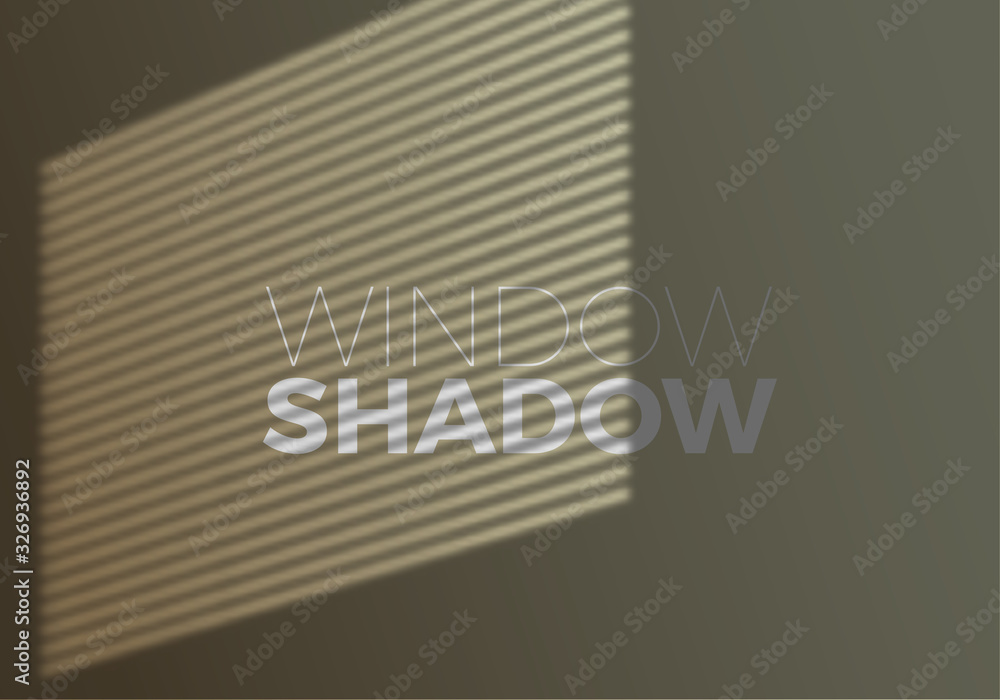 Poster Vector Transparent Realistic Shadow of Window with Window Blind. Decorative Design Element for Collages