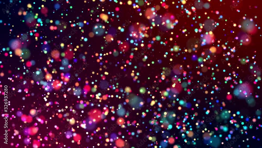 Poster glitter magic multicolored particles fly and glow in viscous liquid with amazing shining bokeh for f