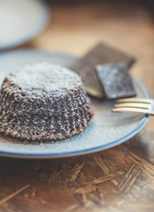 Homemade chocolate dessert lava cake