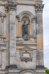 Architectural details of Berlin Cathedral (Berliner Dom) - famous landmark on the Museum Island in Mitte district of Berlin. Germany.