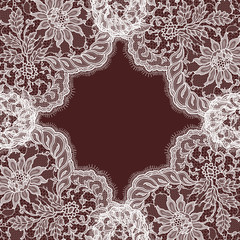 Vector Romantic Lace Frame. Vintage Classic victorian Lace Frame.