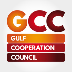 GCC - Gulf Cooperation Council acronym business concept background
