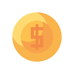 Isolated money coin line style icon vector design