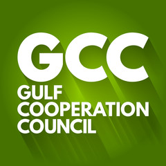 GCC - Gulf Cooperation Council acronym business concept background