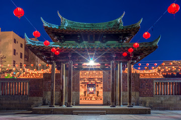 night view of Lung shan temple in Lukang