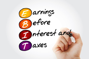 EBIT - Earnings Before Interest and Taxes acronym, business concept background