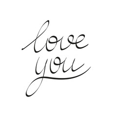 Love you hand lettering vector illustration.