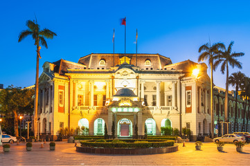 facade view of taichung city hall, taiwan