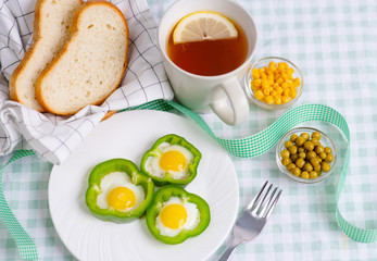 Fried egg  on plate for breakfast