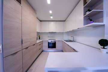 modern bright clean kitchen interior