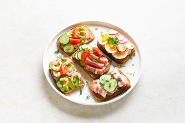 Open faced sandwiches