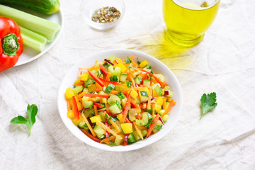 Healthy vegetable salad in bowl