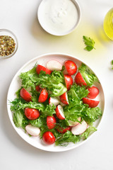 Radish salad with lettuce leaves