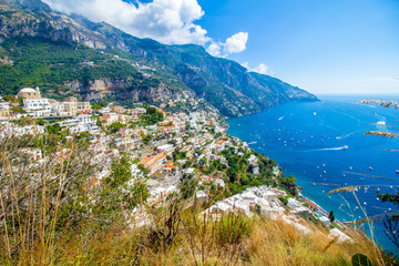 Fototapeta na wymiar View of Positano in the Amalfi Coast, Italy