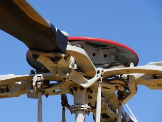 Close up of a propeller of a helicopter, close up