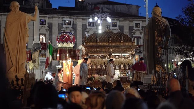 Catania, Sicily. Italy. People at the Feast of Saint Agatha