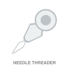 needle threader flat icon on white transparent background. You can be used black ant icon for several purposes.	