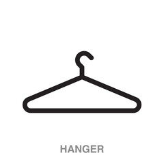 hanger flat icon on white transparent background. You can be used black ant icon for several purposes.	