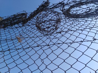 fence and blue sky