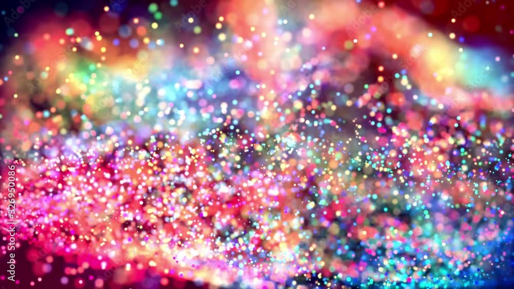 Aufkleber glitter magic multicolored particles fly and glow in viscous liquid with amazing shining bokeh for f