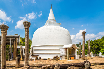 View at the Lankaramaya Stupa in Anuradhapura, Sri Lanka