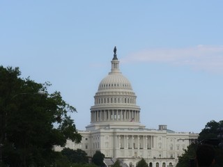 Wide shot of the U.S. Congress Building a top attraction in Washington, D.C.