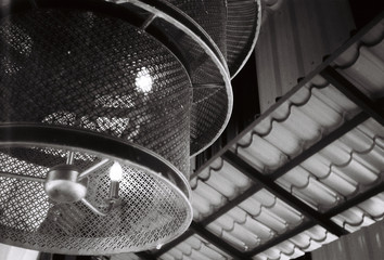 ิblack and white lamp interior