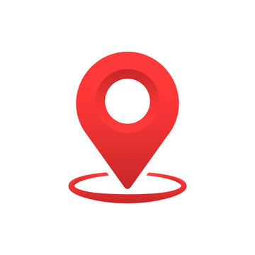 Red map pin. Concept of global coordinate, dot, needle tip, ui. Map Marker Icon. Red Point