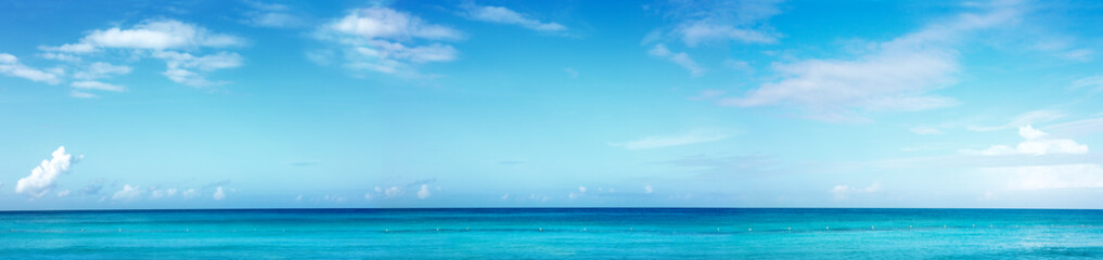 Beautiful caribbean sea and blue sky . Summer background.