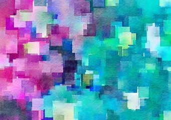 Watercolor paper background. Abstract Painted Illustration. Brush stroked painting.