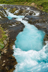 Bruarfoss Waterfall in Iceland
