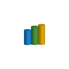 3D chart icon. Finance graph symbol. Logo design element