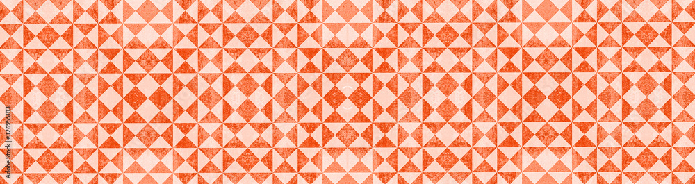 Aufkleber fire red white traditional motif tiles texture background banner panorama - vintage retro cement til