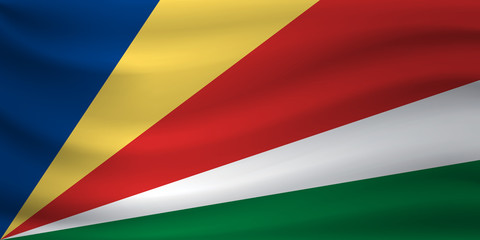 Waving flag of Seychelles. Vector illustration