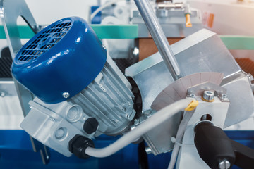 Adjustable angle electric motor with scale