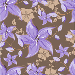 Vector spring abstract background flowers seamless pattern