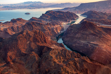 2006 Hoover Dam helicopter view water loss line