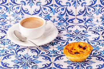 Egg tart, traditional Portuguese dessert, pastel de nata.