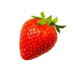 Strawberry isolated on white background. Top view