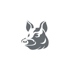 Pig Head Logo Silhouette Vector Illustration Vector